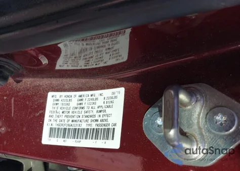 2016 Honda Accord Lx from USA, damaged, VIN 1HGCR2F39GA003193